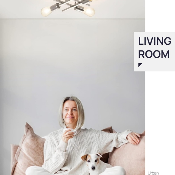 Eidonta Industrial 4-Light Semi Flush Mount Ceiling Light Fixture - Picture 6 of 7